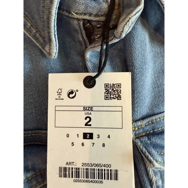 ZARA X Good American ZW Denim Sculpting Jumpsuit Flare Leg, Size 2 - Image 6