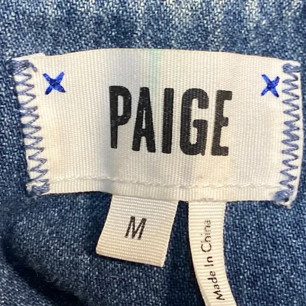 Paige Women's Blue Long Sleeve Button Down Denim Jean Jacket Trucker Size M - Image 4