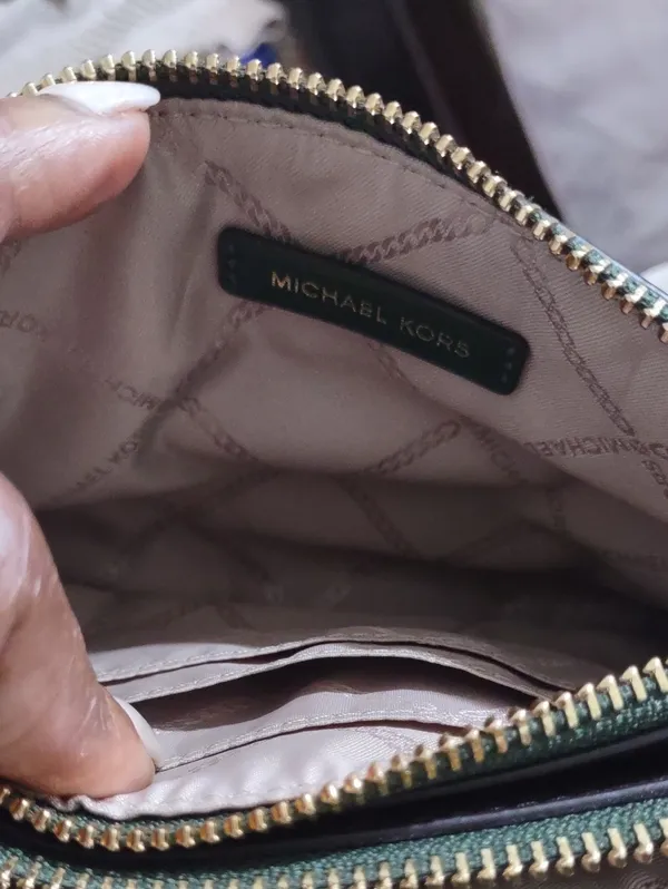 Michael Kors Brown Logo Crossbody with Green Trim Brand New - Image 7