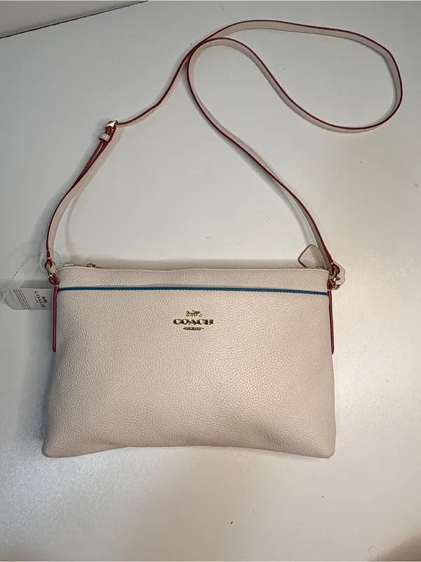 Coach Chalk Crossbody with Pink Trim and Blue Accent - Image 2