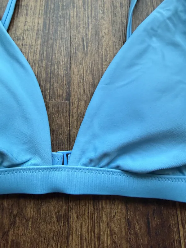 Aerie Women’s Blue Triangle Adjustable Bikini Swimsuit Top - Size S - Image 7