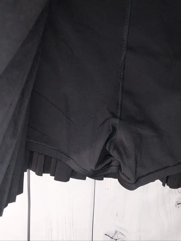 Athleta Match Point Black Pleated Activewear Tennis Sporty Mini Skirt/Skort - Image 5