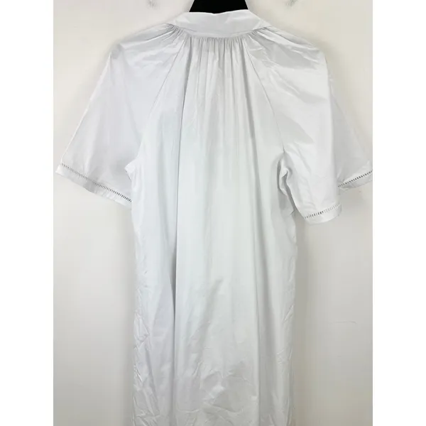 Madewell Poplin Splitneck Midi Shirtdress Cotton White Pockets Relaxed M NWT - Image 14