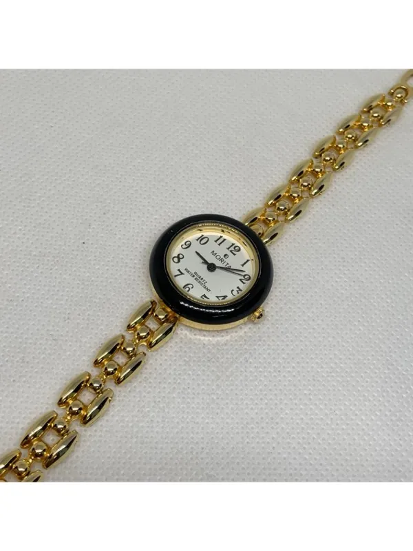 vintage Morita gold tone 18k electro plated women watch 26mm size 6.5” running - Image 8