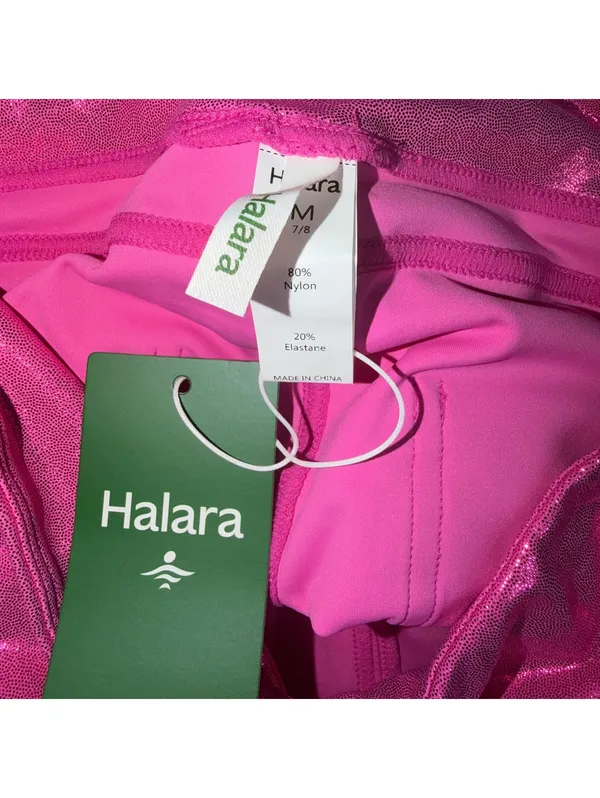 Halara Metallic Hot Pink High Rise Leggings M NWT - Image 9