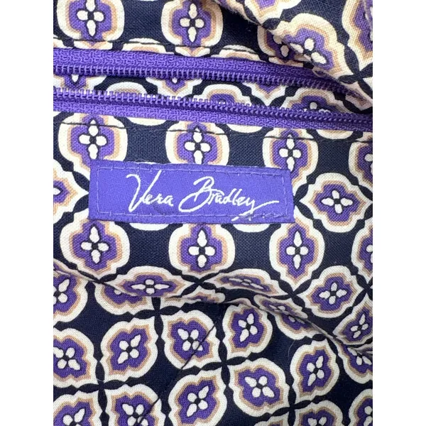 Vera Bradley Purple Paisley Ruffled Handbag Quilted Shoulder Tote‎ Wallet Set - Image 8