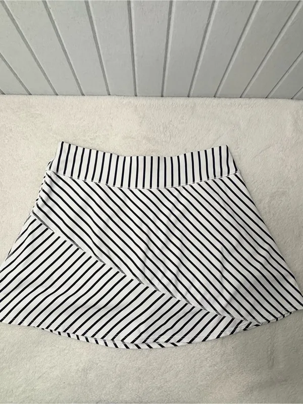 Southern Tide White and Navy Striped Skater Skirt Size‎ M - Image 5