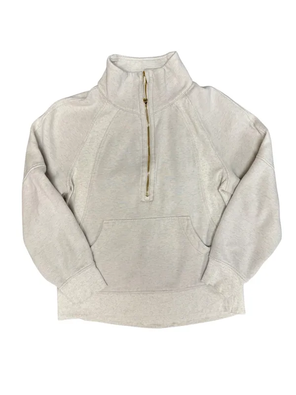Lululemon Scuba Oversized Funnel Neck Half 1/2 Zip Sweatshirt Long Gold XS/S - Image 2