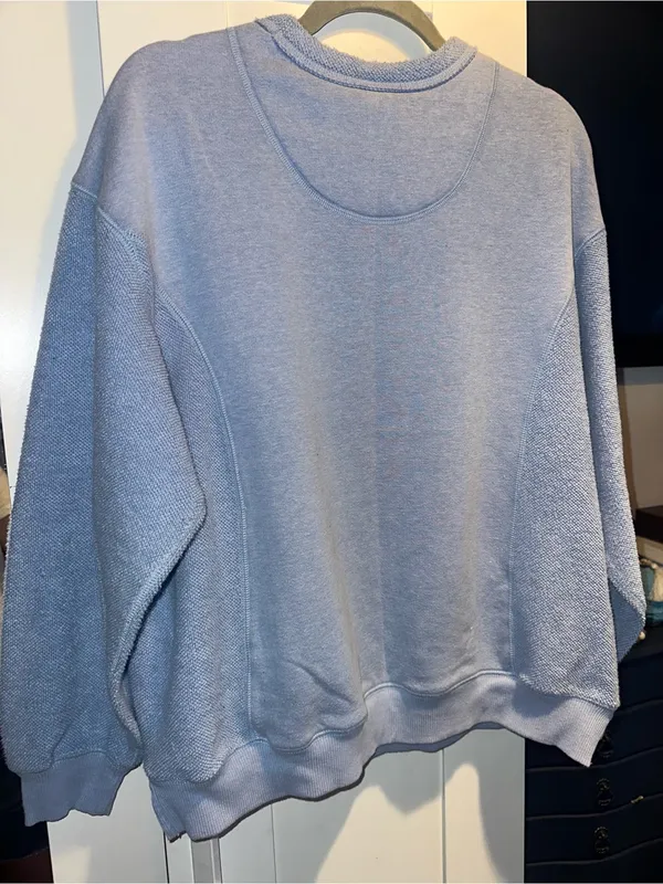 Aerie Fleece + Terry Cloth Sleeves Oversized Crewneck Sweatshirt. - Image 7