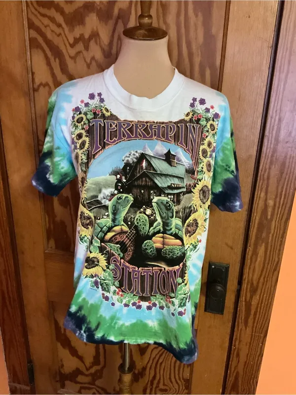 Liquid Blue Terrapin Station Grateful Dead Tie Dye T Shirt Medium Turtle Graphic - Image 3