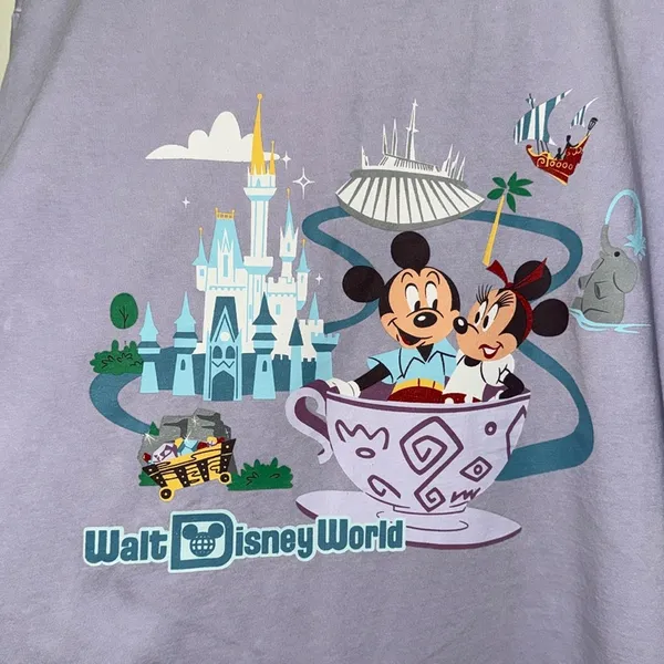 Disney Walt Disney World 50th purple woman t shirt size XL - Image 2