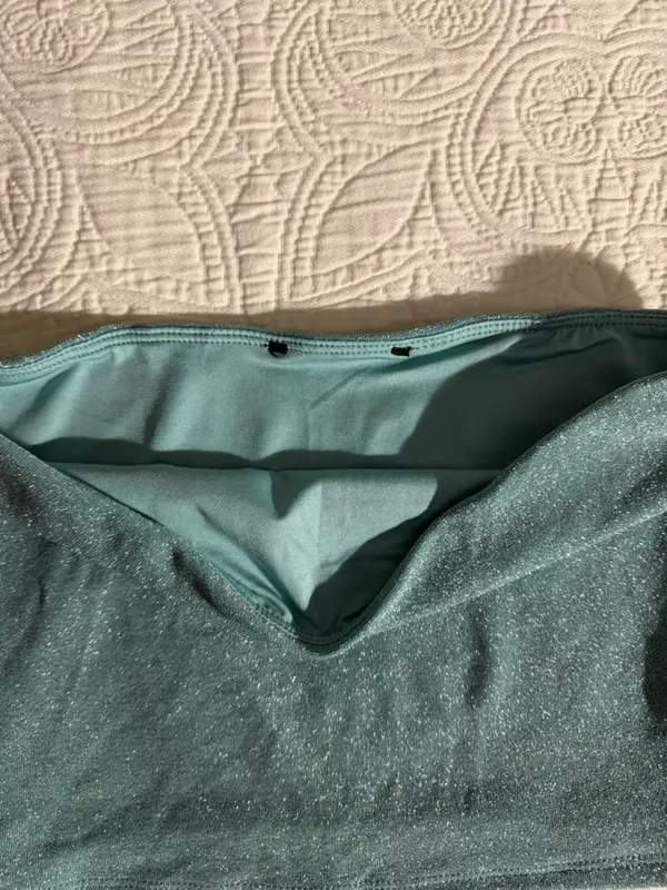 Aquamarine sparkly tube top - Image 3