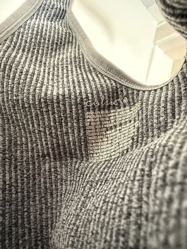 Colsie Gray Ribbed Tank Top Size M - Image 3