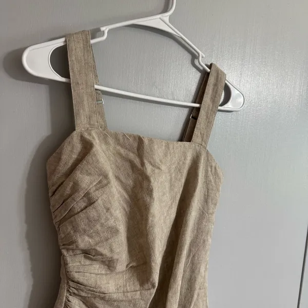 Abercrombie & Fitch Beige Mini Dress with Square Neckline Size XS - Image 8