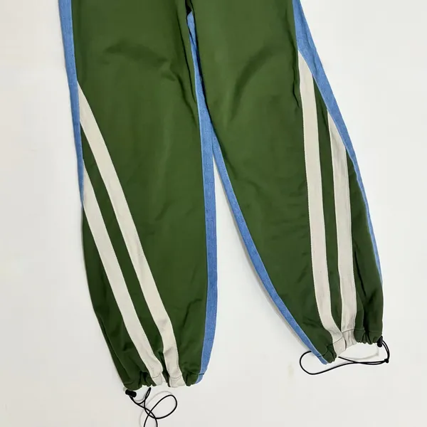 AUSTIN LANDING Sporty Jogger Jeans Green Stripes‎ Denim Back Size 5 Juniors - Image 4