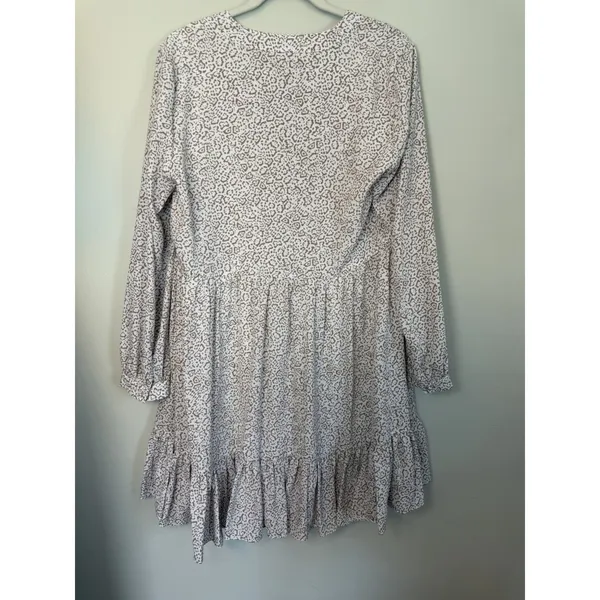 Vince Camuto Tiered Mini Dress Long Sleeve Lined Sz M - Image 10