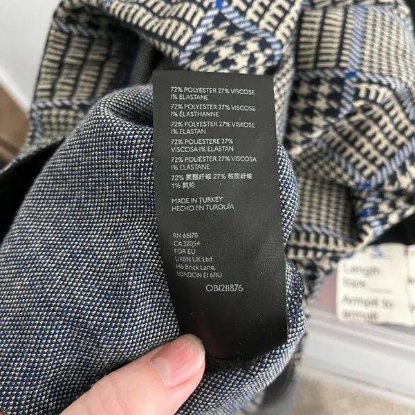 plaid houndstooth flare leg pants size Small - Image 10