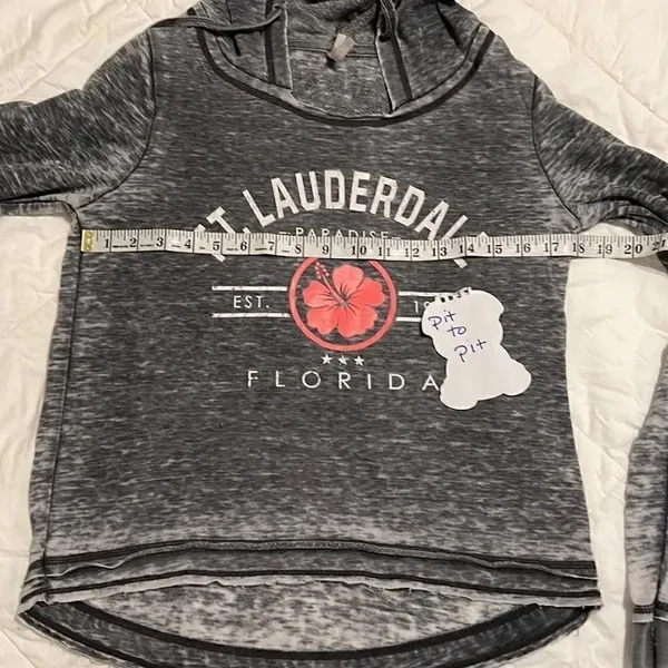 US apparel size small long sleeve distressed Fort Lauderdale hoodie GUC - Image 10