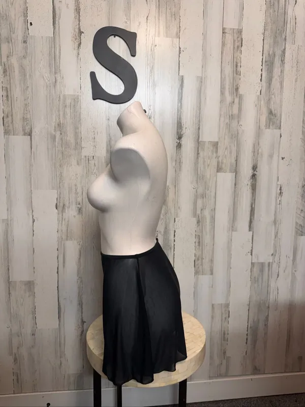 SheIn Sheer Mesh High Rise Mini Swim Skirt Cover Up Womens Small Solid Black - Image 2