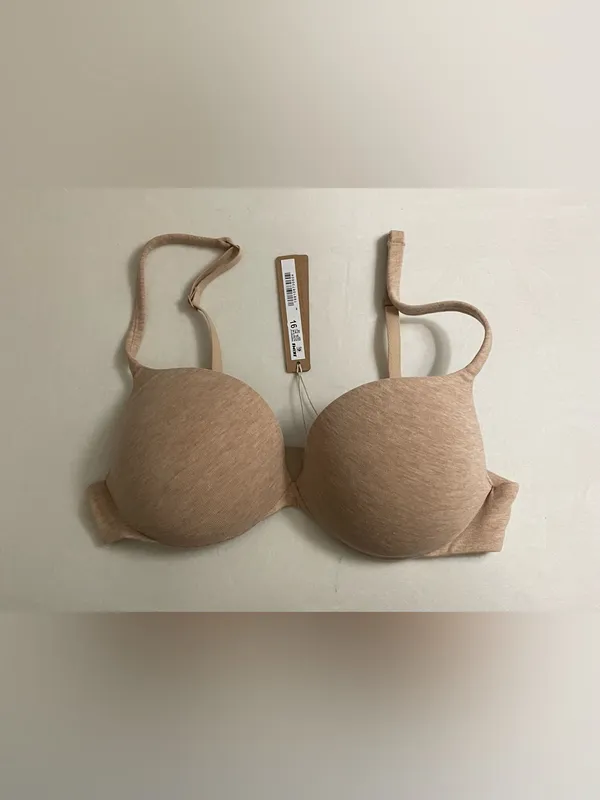SKIMS Everyday Cotton Ultimate Bra Clay Heather Size 34B - Image 3
