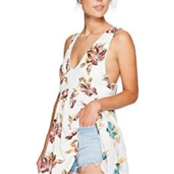 Free People Thought I Was‎ Dreamin Plunging V-Neck Floral Mini Dress Size Small - Image 9