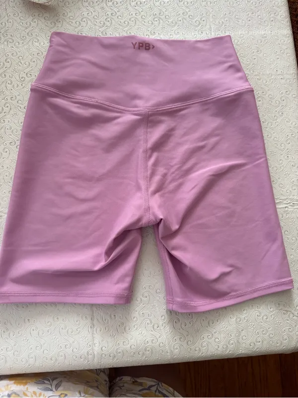 Abercrombie & Fitch YPB Lavender Pink Henley Crop Tank & Biker Shorts Set Small - Image 13