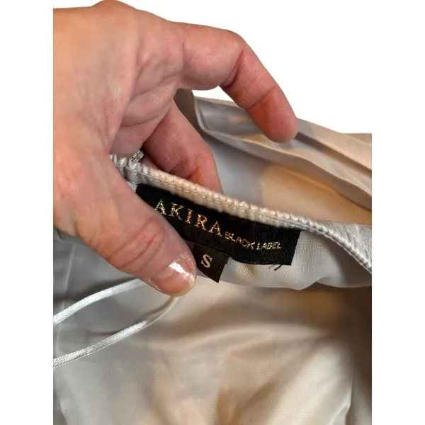 Akira Black Label Silver Strapless Dress Size S - Image 4