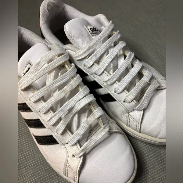 Adidas White and Gray Athletic Shoes size 6.5 - Image 9