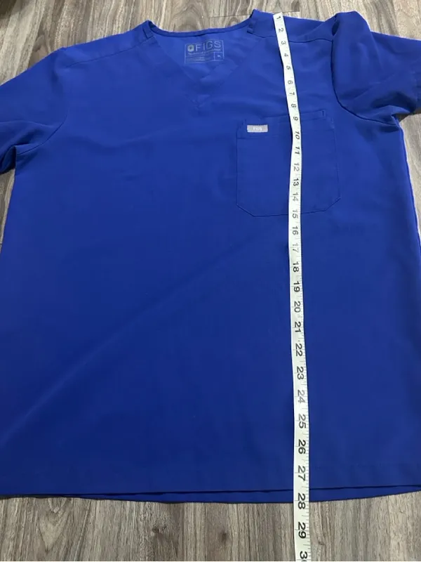 Figs Technical Collection V-Neck Scrub Top in Cobalt Blue - Image 4