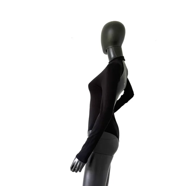 Mock Neck Bodysuit One Piece Blouse Open Back Backless Cut Out Back Top Long Sleeve - Image 4