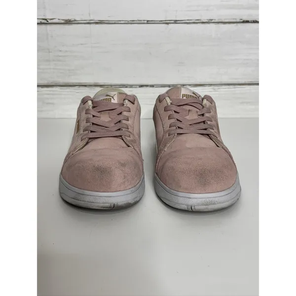 Puma Safety Toe Iconic Suede Low Top Pink Work Shoes Size 7.5 - Image 3