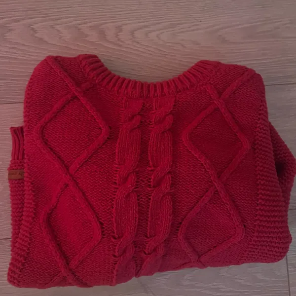 Simply Southern Hot Pink Cable Knit Sweater - Image 2