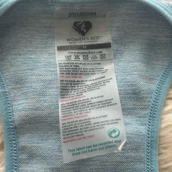 Women’s Best Move Seamless Sports Bra Blue Marl Size Medium - Image 10