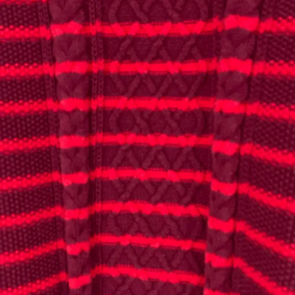 GAP Red Burgundy Striped Cable Knit Long Sleeve Crew Neck Sweater Size XL Cozy‎ - Image 3
