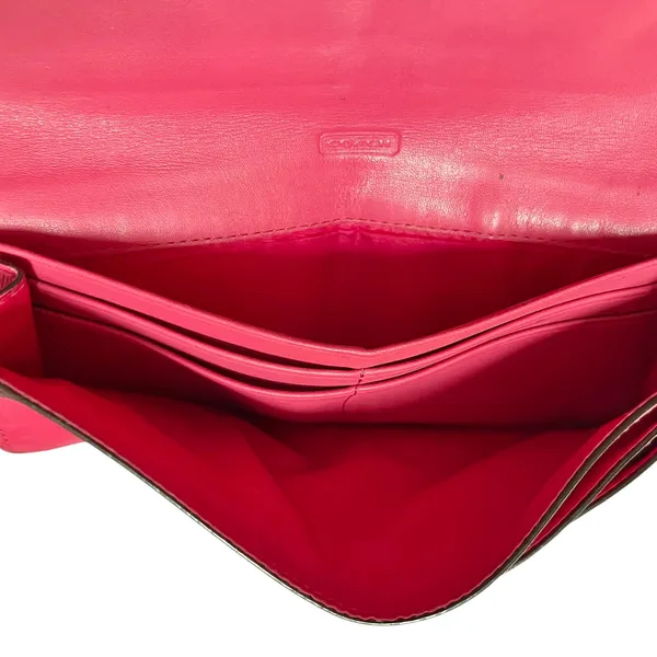Coach Scarlet Pink Saffiano Leather Slim Soft Wallet #F49350 - Image 6