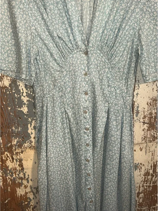 Vintage TOGETHER! 1940s blue button Up Dress size 6 Cottagecore - Image 3