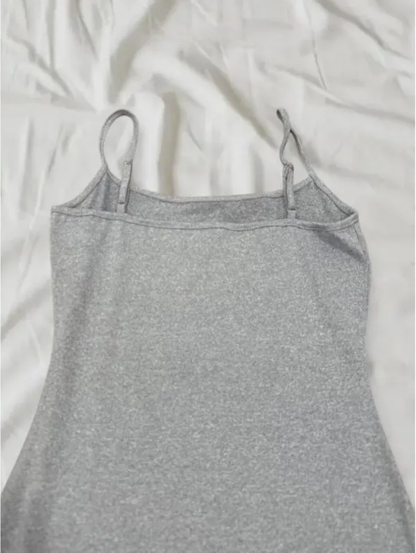Grey Fitted Spaghetti Strap Mini Dress Size XS/ small Gray - Image 4