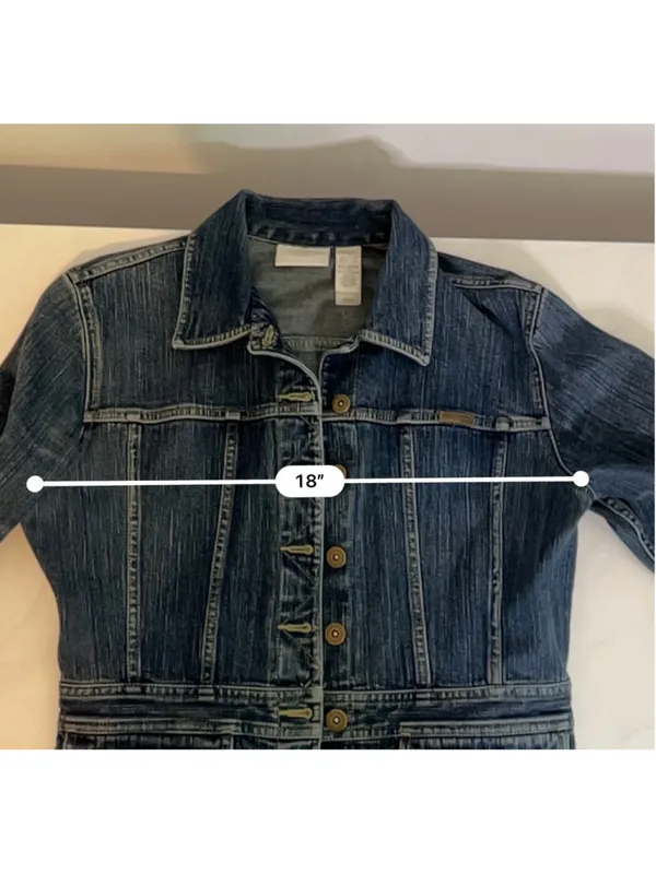 Women'sw Liz Claiborne Blue Denim Jean Jacket Size S - Image 5