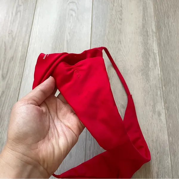 AguaViva Bikini Bottoms scrunch thong womens Red (xsmall) swim cheeky minimalist - Image 4
