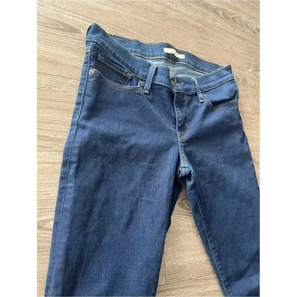 Levi’s 711 Skinny Jeans Womens 28 Dark Wash Mid Rise Stretch Denim Indigo Blue - Image 7