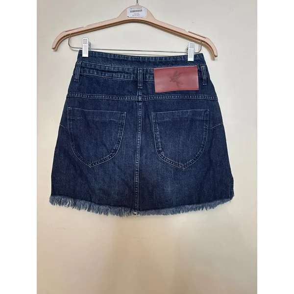 NWT One Teaspoon Sz 26/XS Blue Denim High Rise Cut Off Jean Casual Mini Skirt - Image 2