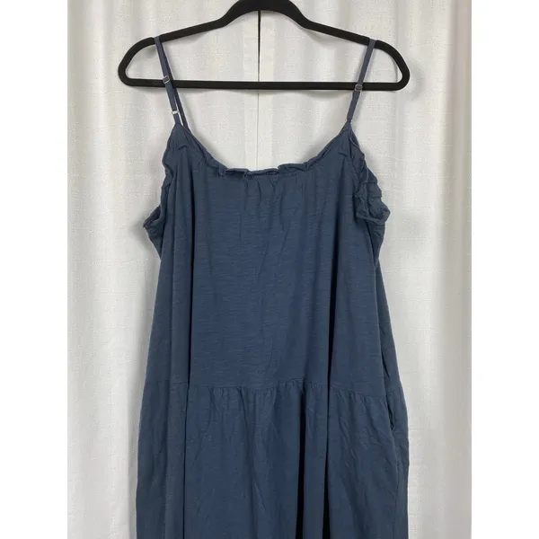 Natural Life Navy Blue Cotton Tiered Maxi Dress Sz.M - Image 8