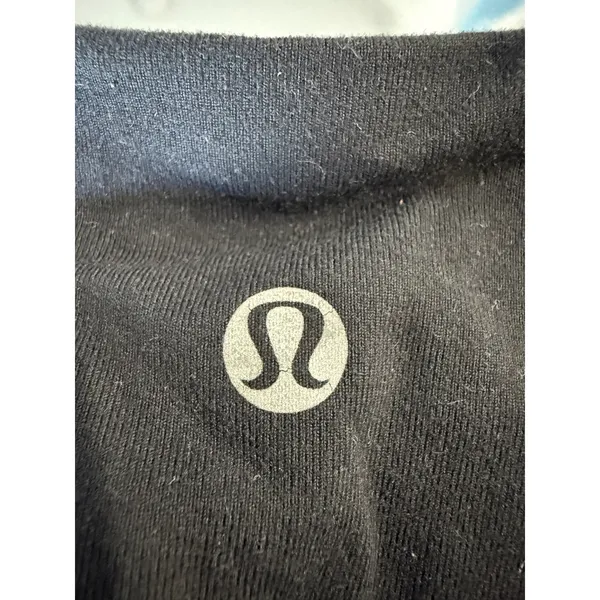 Lululemon Black Blue Contrast Piping Biker Shorts Size‎ 6 Athletic Yoga Running - Image 4