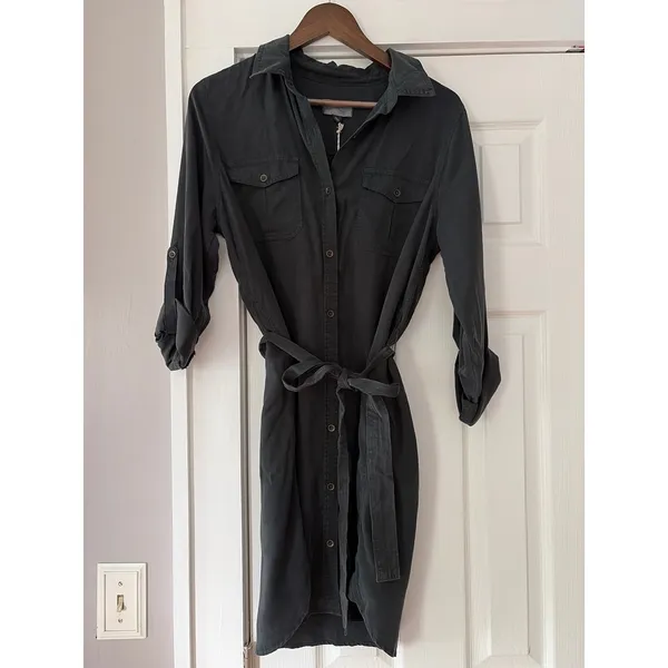 Universal Threads Lyocell Utility Shirt Dress Gray Hematite Medium NWT - Image 3