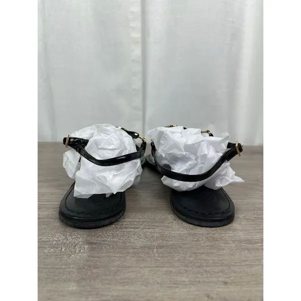 Tory Burch Black Patent Leather Ali Thong Sandal Sz.10 - Image 9