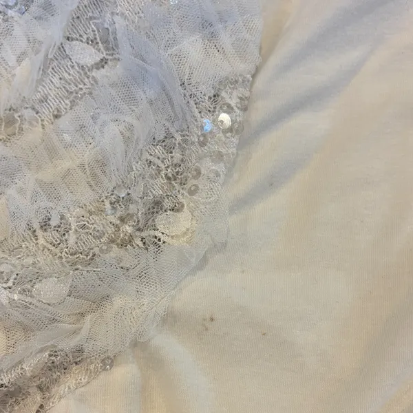 Ontwelfth Solid White Ruffle Sequin Short Sleeve Top - Image 7