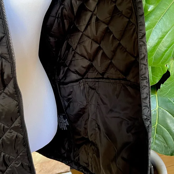 NEW 32 Degrees Women’s Diamond Quilt Belted Puffer Mock Neck Black Jacket Size L - Image 11