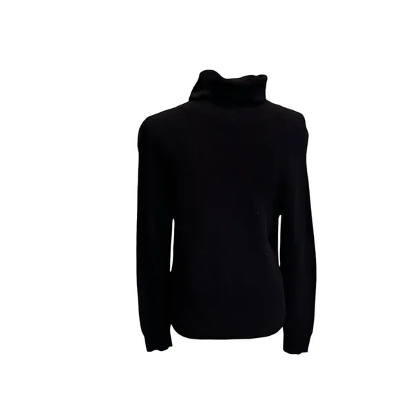 Lauren Ralph Lauren Waffle Knit Cowl Neck Sweater Drawstring Size Large‎ Black - Image 2
