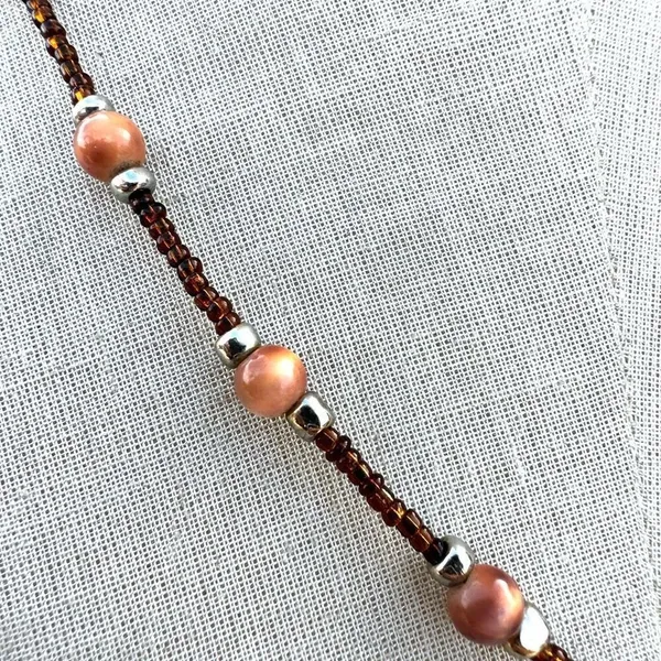 Carnelian Orange beaded pendant necklace - Image 3