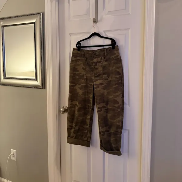 Camo Chino Pants Size 12 Camouflage Relaxed Fit Ankle Length - Image 2